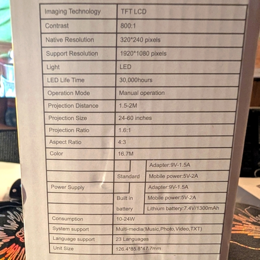 New**4K Mini Home Theater Projector Wireless Works on IOS & Android - Picture 4 of 5
